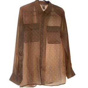 Anna and Frank vintage silk button down polka dot blouse size Medium